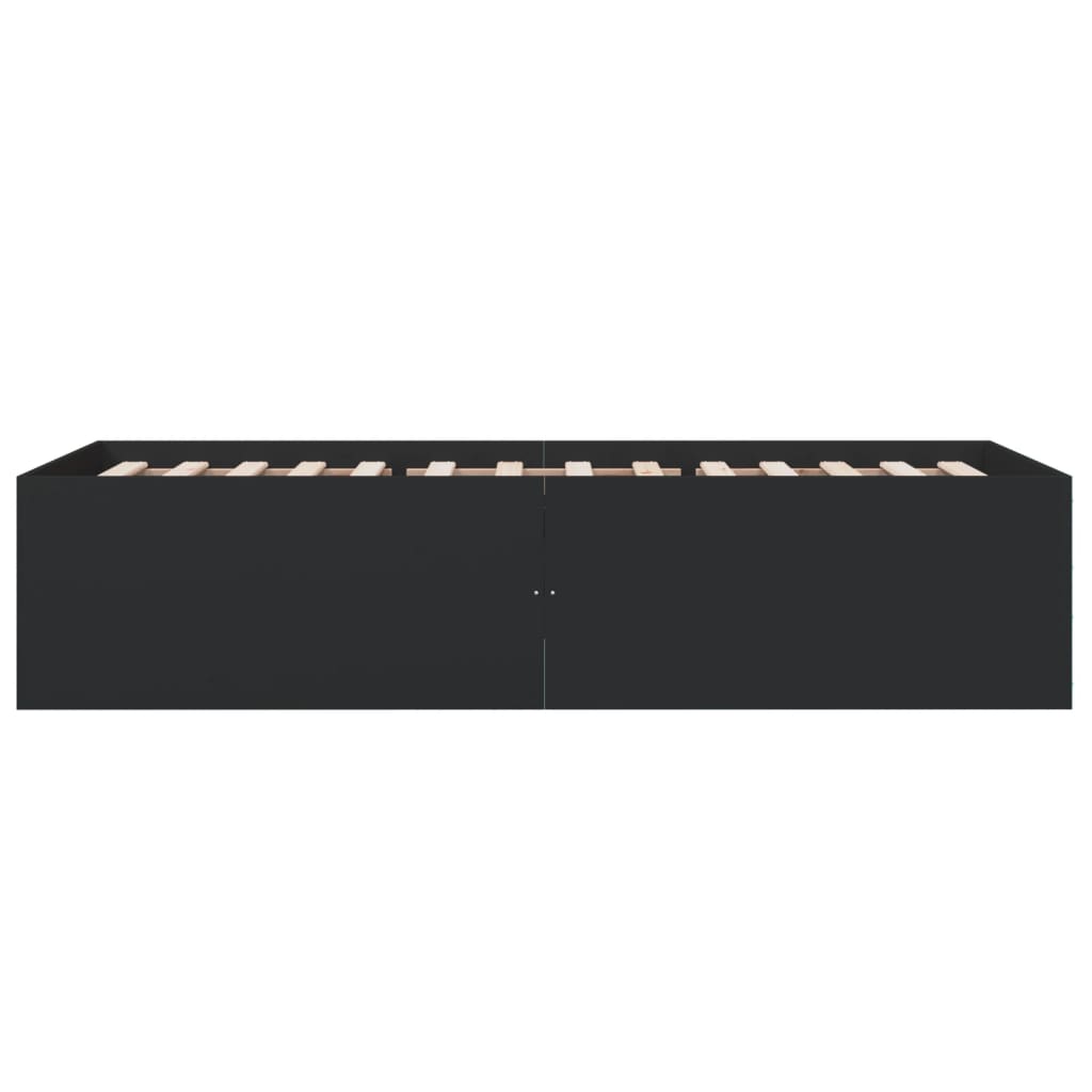 Sengeramme svart 90x200 cm konstruert tre