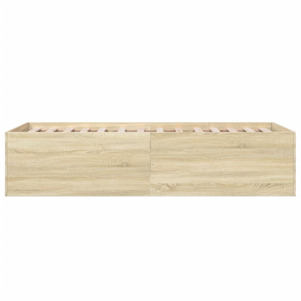 Sengeramme sonoma eik 90x200 cm konstruert tre