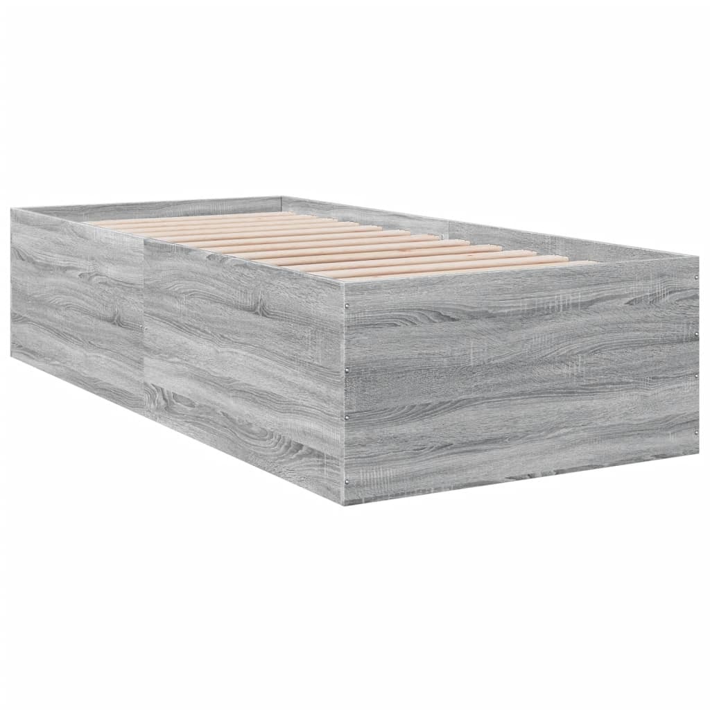 Sengeramme grå sonoma 90x200 cm konstruert tre