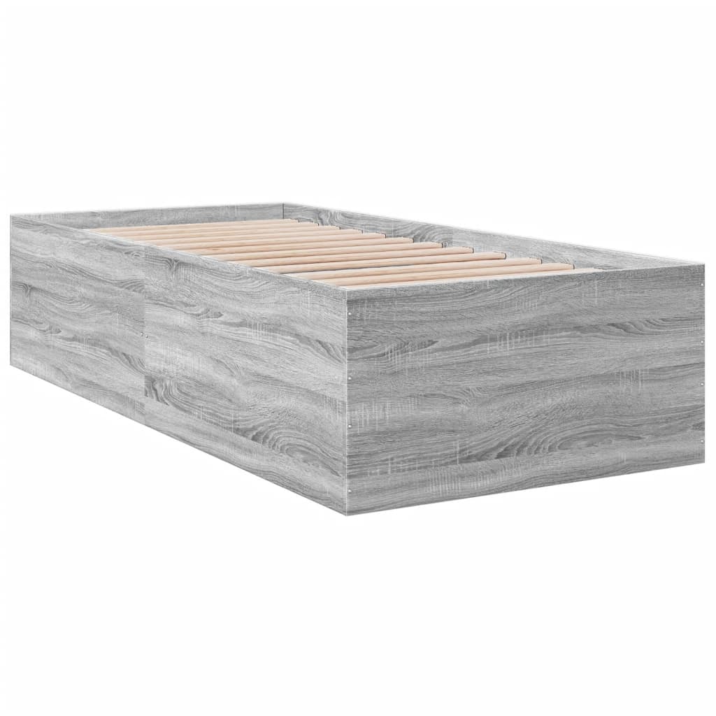 Sengeramme grå sonoma 90x200 cm konstruert tre