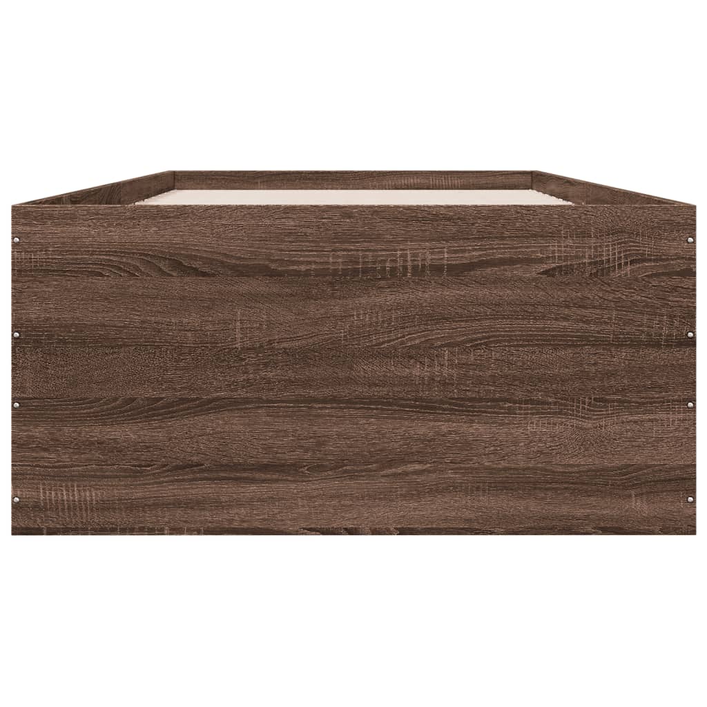 Sengeramme brun eik 90x200 cm konstruert tre