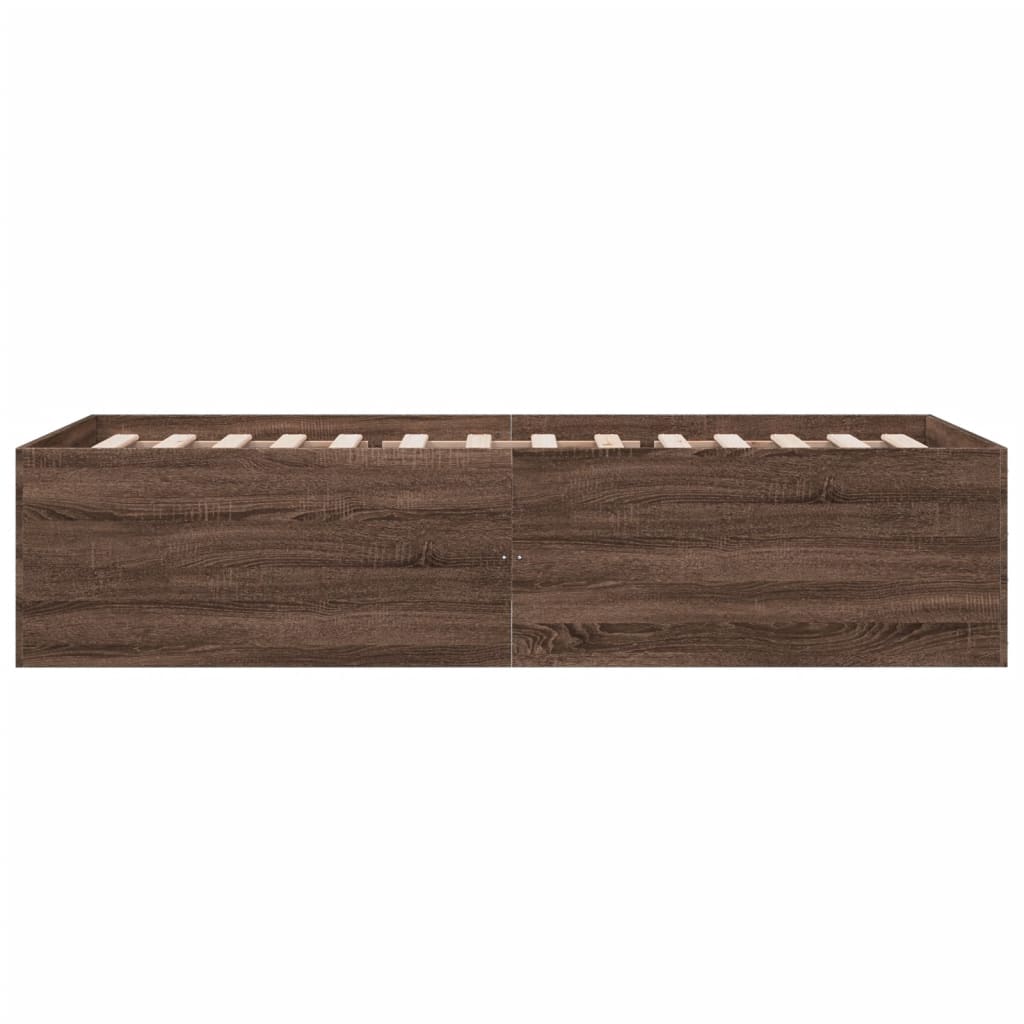 Sengeramme brun eik 90x200 cm konstruert tre