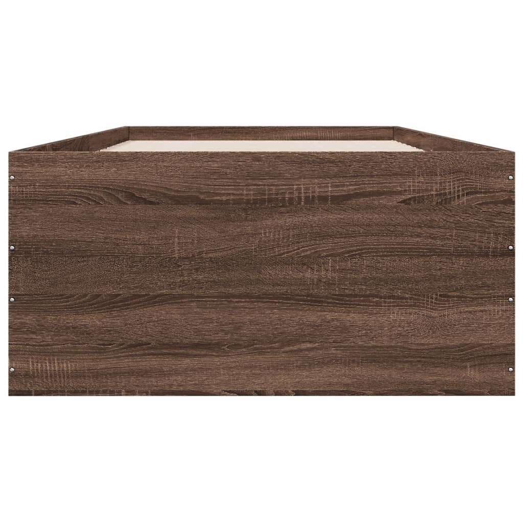 Sengeramme brun eik 90x190 cm konstruert tre