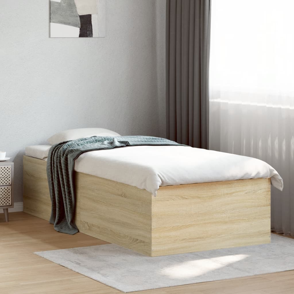 Sengeramme sonoma eik 75x190 cm konstruert tre