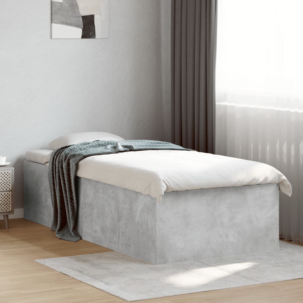 Sengeramme betonggrå 75x190 cm konstruert tre