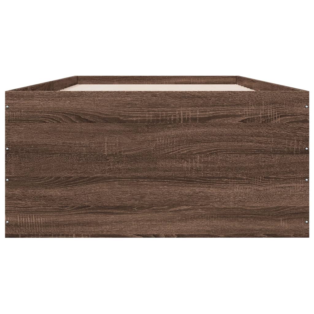 Sengeramme brun eik 75x190 cm konstruert tre