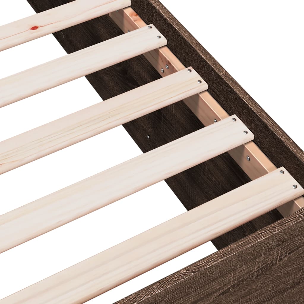 Sengeramme brun eik 75x190 cm konstruert tre