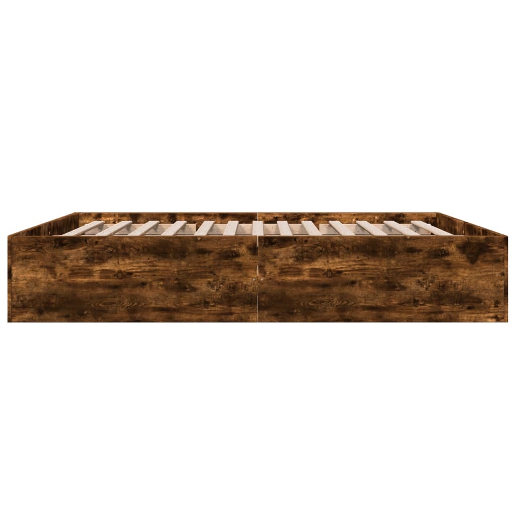 Sengeramme røkt eik 200x200 cm konstruert tre