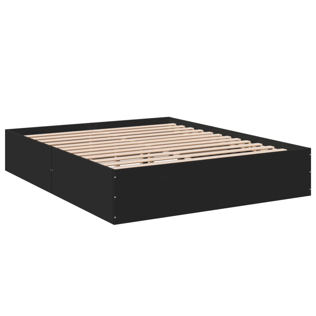 Sengeramme svart 150x200 cm konstruert tre