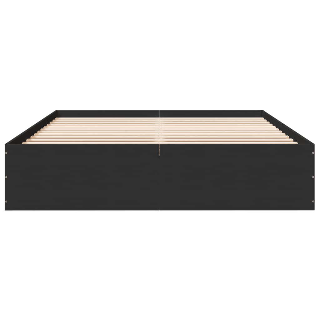 Sengeramme svart 150x200 cm konstruert tre