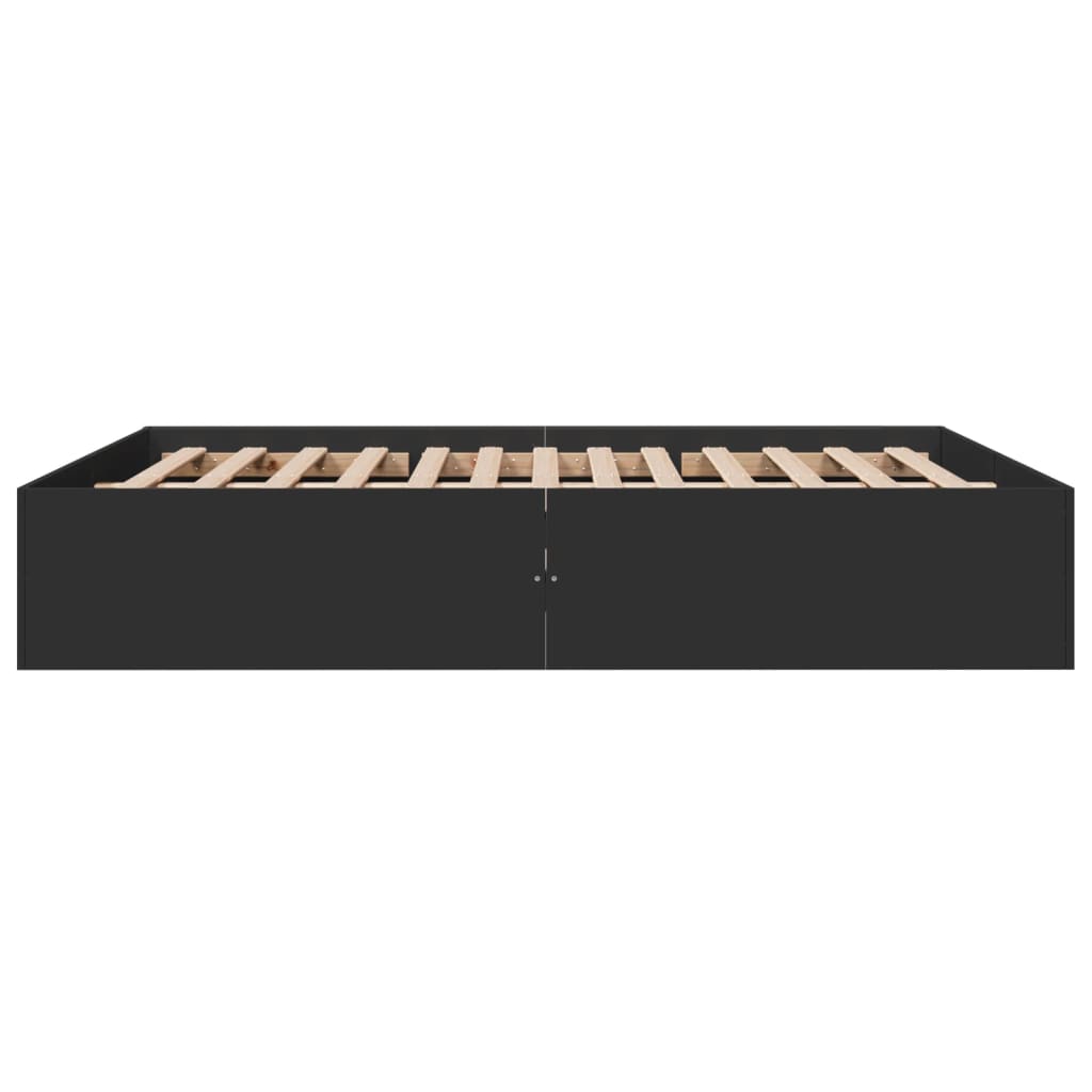 Sengeramme svart 150x200 cm konstruert tre