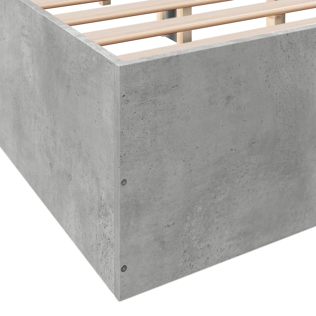 Sengeramme betonggrå 150x200 cm konstruert tre
