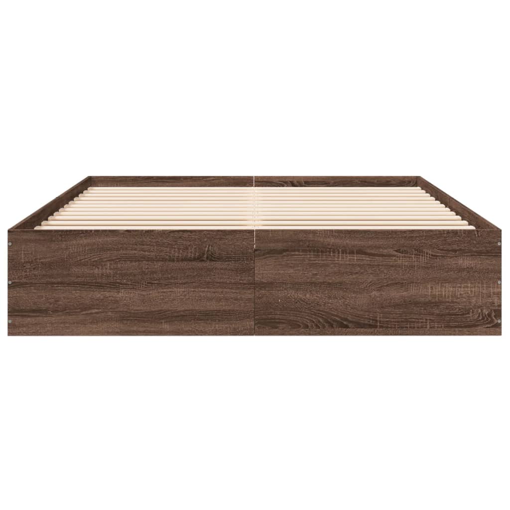 Sengeramme brun eik 150x200 cm konstruert tre