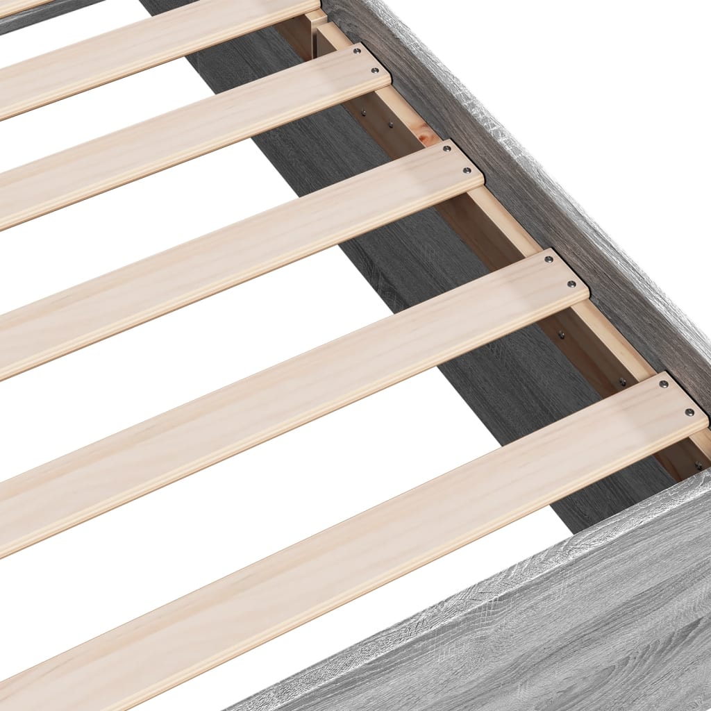 Sengeramme grå sonoma 120x190 cm konstruert tre