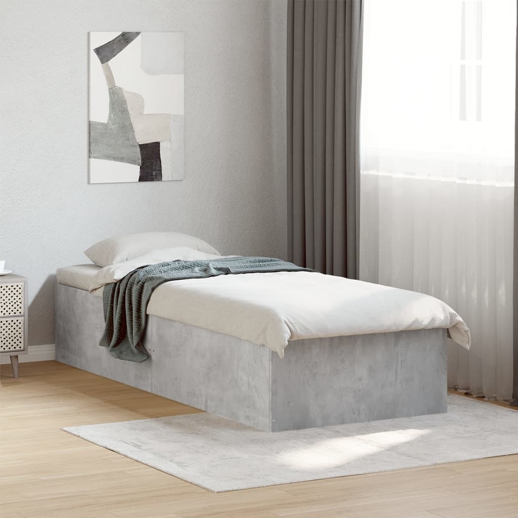 Sengeramme betonggrå 100x200 cm konstruert tre
