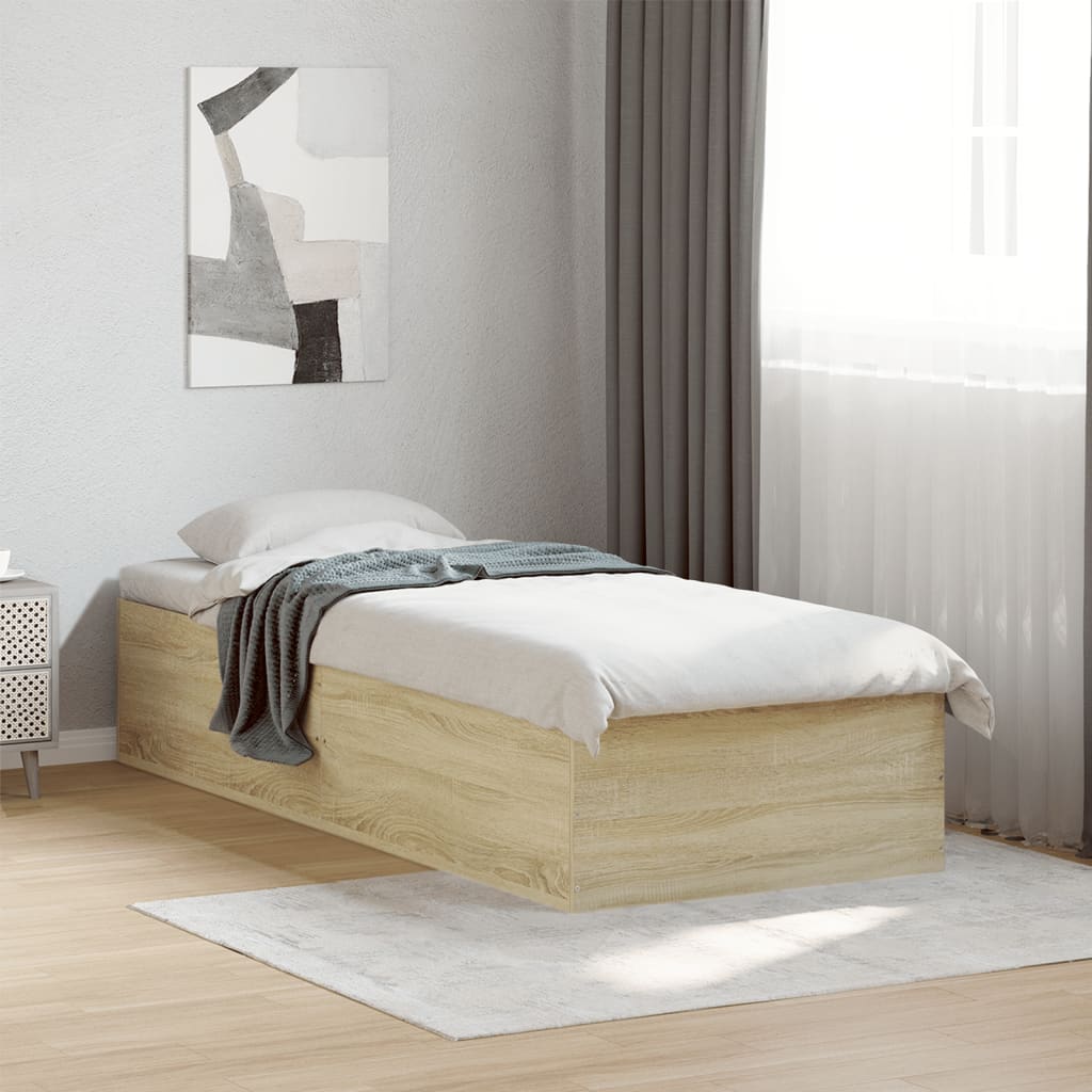 Sengeramme sonoma eik 90x190 cm konstruert tre