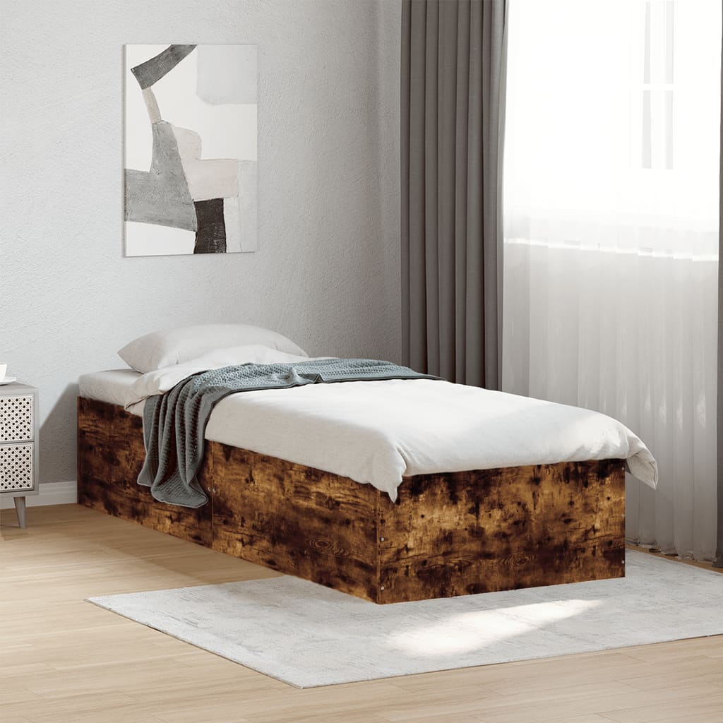 Sengeramme røkt eik 90x190 cm konstruert tre