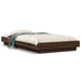 Sengeramme med LED-lys brun eik 90x190 cm konstruert tre