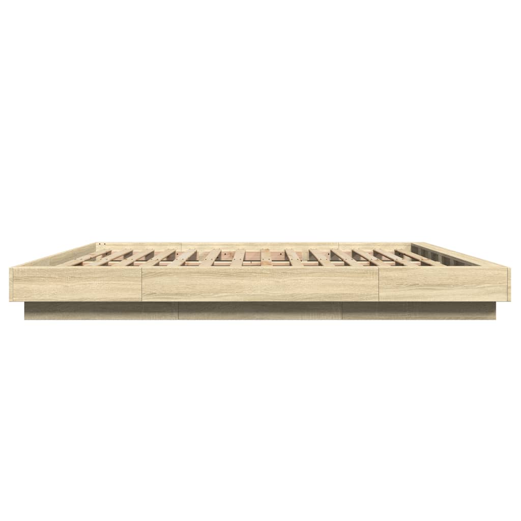 Sengeramme sonoma eik 200x200 cm konstruert tre