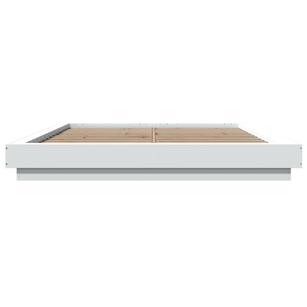 Sengeramme hvit 160x200 cm konstruert tre