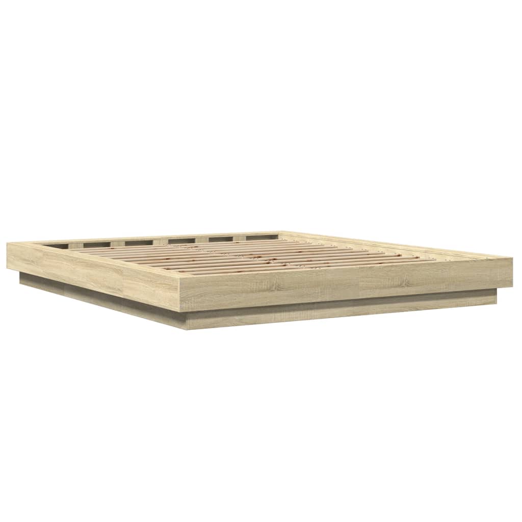 Sengeramme sonoma eik 160x200 cm konstruert tre