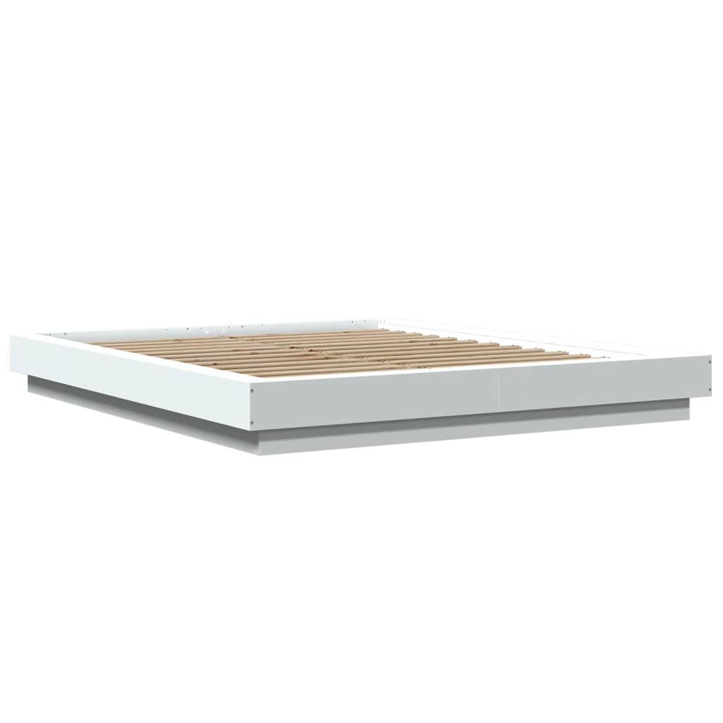 Sengeramme hvit 150x200 cm konstruert tre
