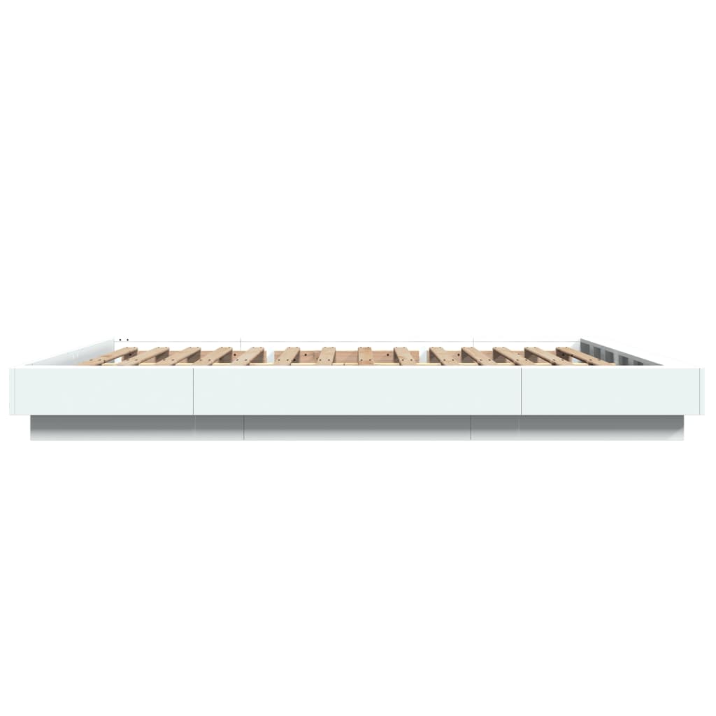 Sengeramme hvit 150x200 cm konstruert tre
