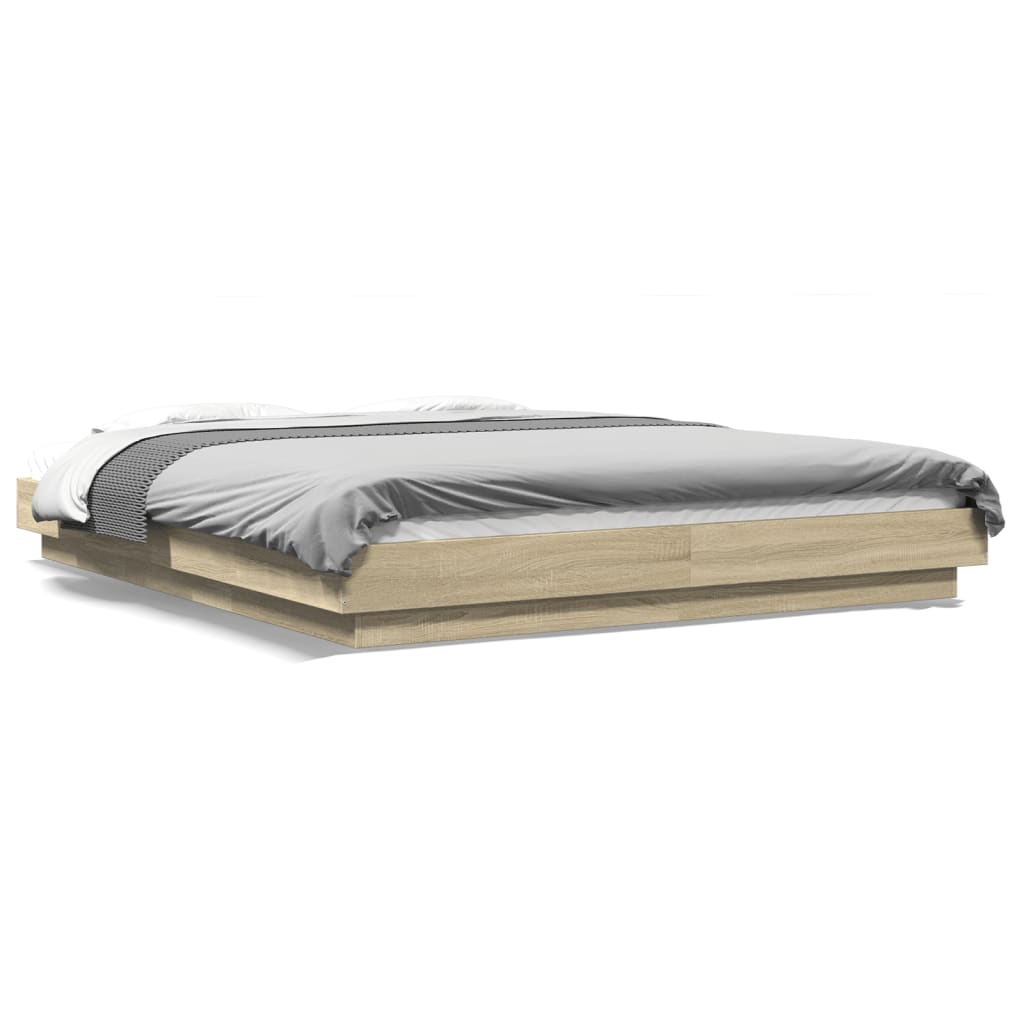 Sengeramme sonoma eik 150x200 cm konstruert tre