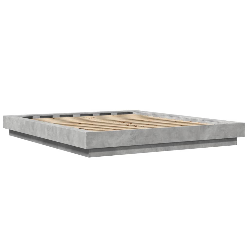 Sengeramme betonggrå 150x200 cm konstruert tre