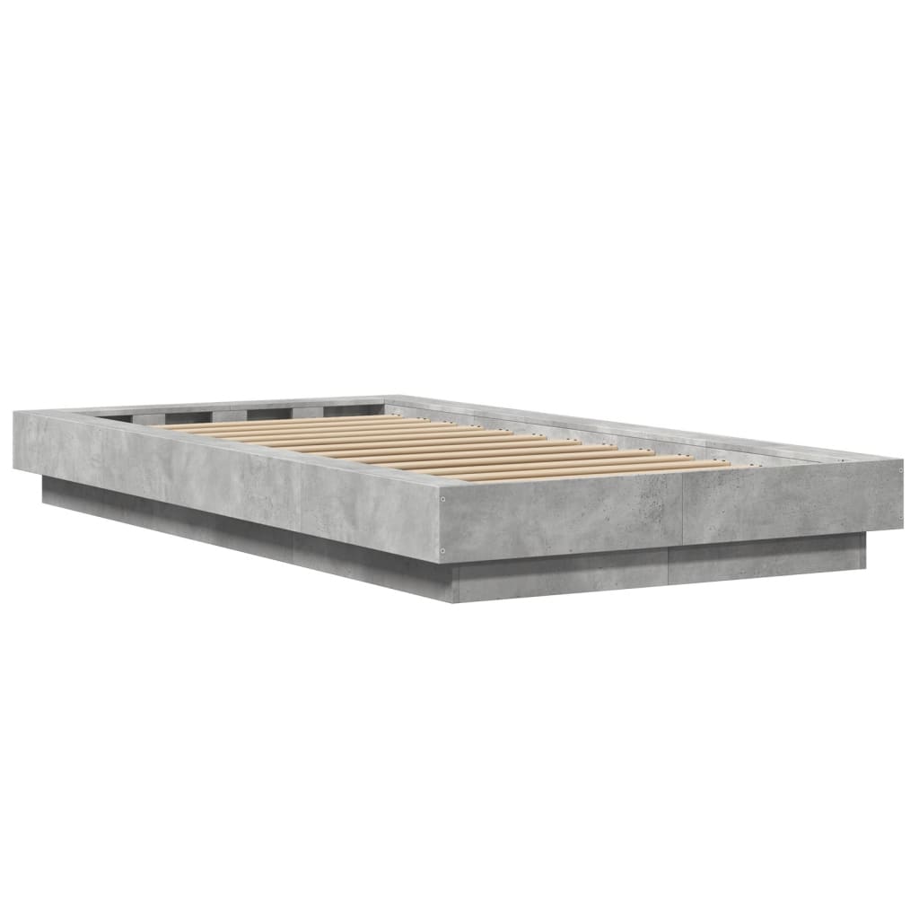 Sengeramme betonggrå 100x200 cm konstruert tre