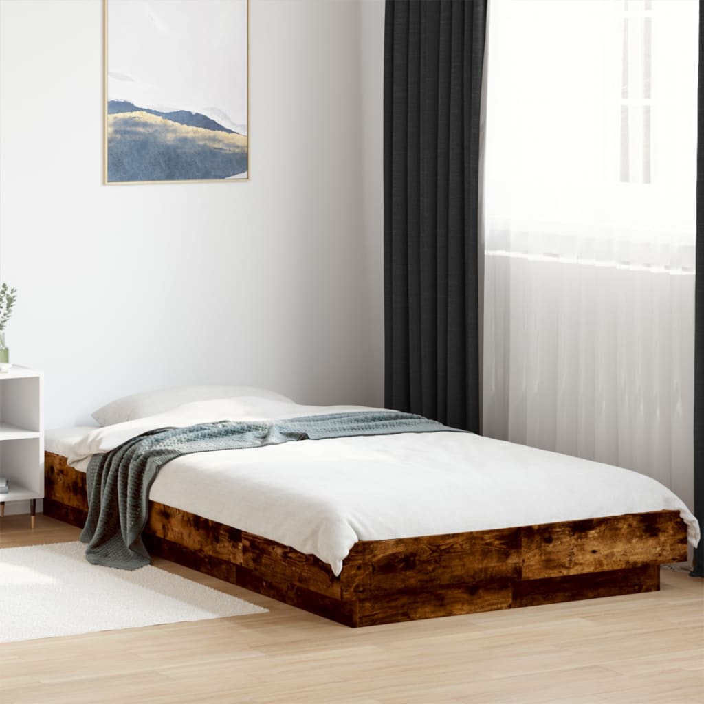 Sengeramme røkt eik 100x200 cm konstruert tre