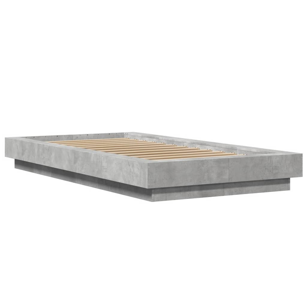 Sengeramme betonggrå 90x200 cm konstruert tre