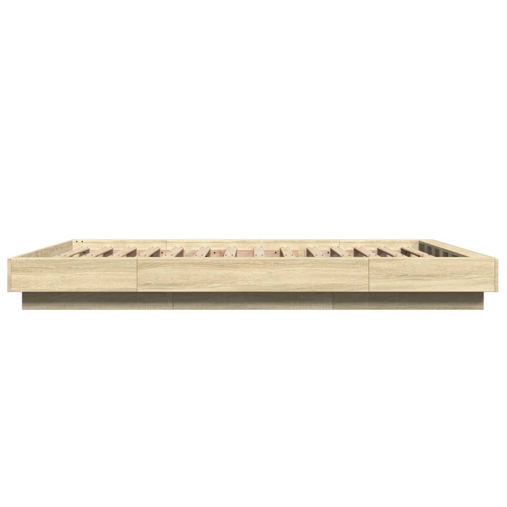 Sengeramme sonoma eik 135x190 cm konstruert tre