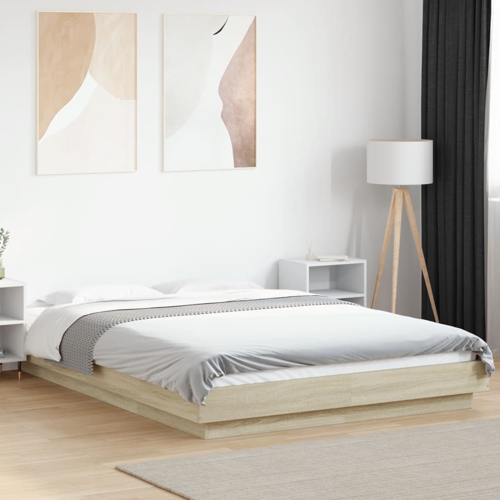 Sengeramme sonoma eik 120x190 cm konstruert tre