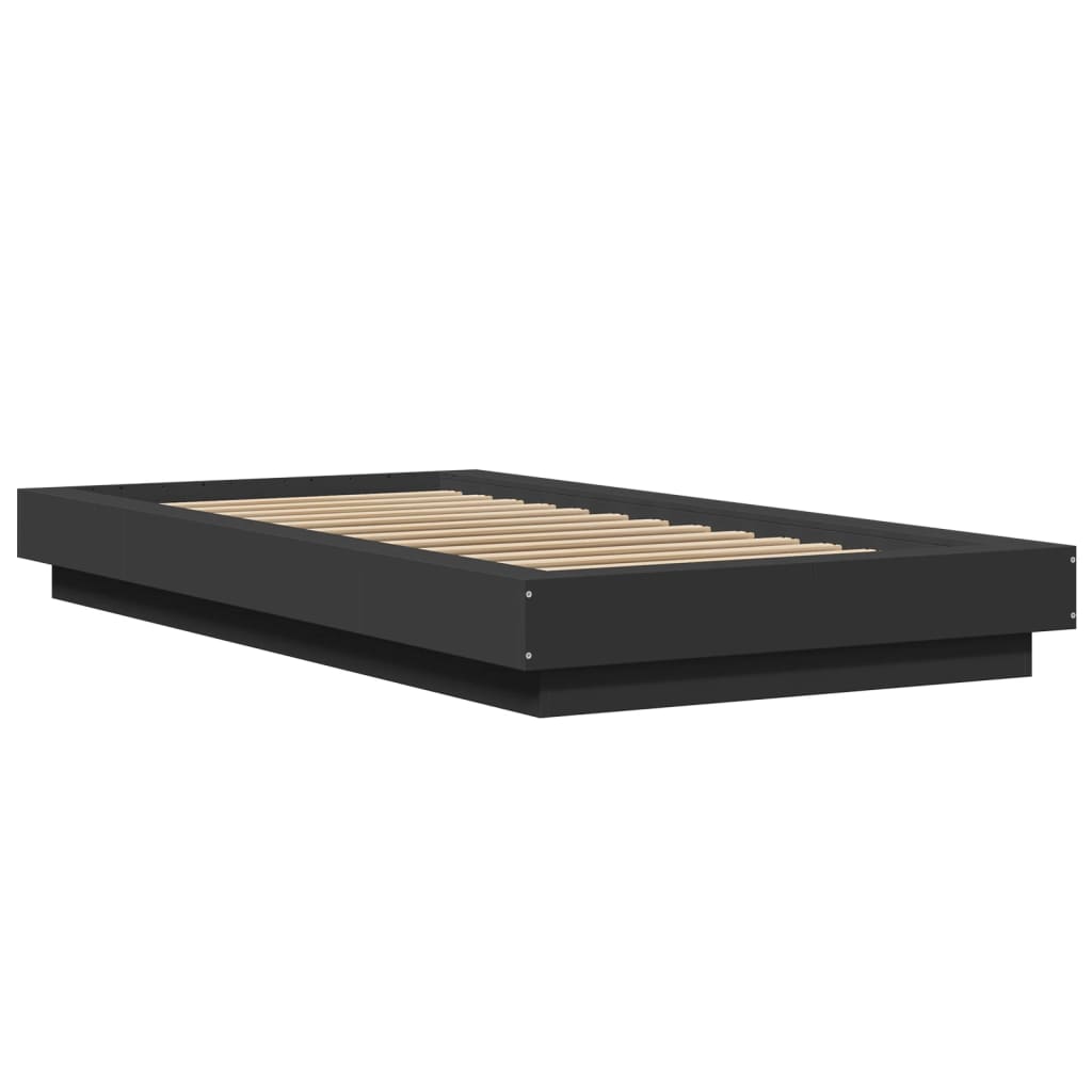 Sengeramme svart 90x190 cm konstruert tre