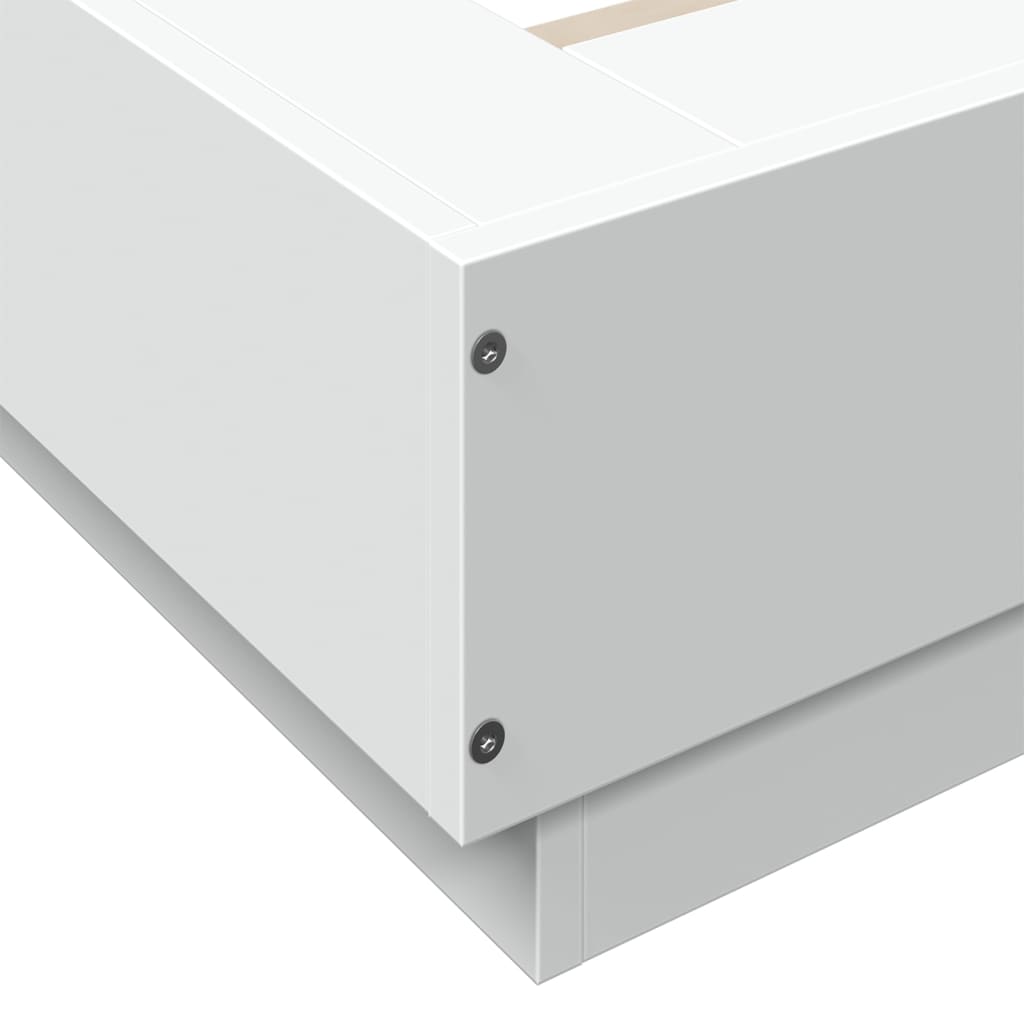 Sengeramme hvit 75x190 cm konstruert tre