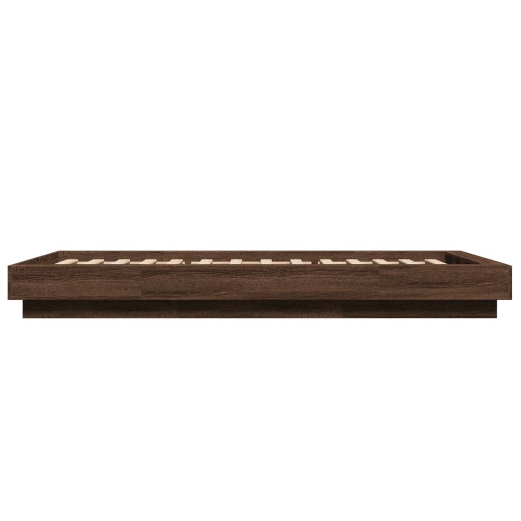 Sengeramme brun eik 75x190 cm konstruert tre