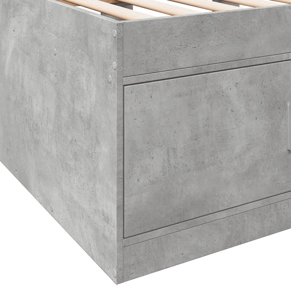 Dagseng med skuffer uten Madrass betonggrå 100x200 cm