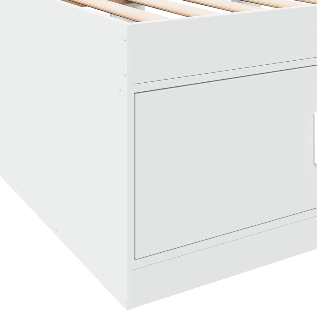 Dagseng med skuffer uten Madrass Hvit 75x190 cm