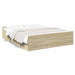 Sengeramme med skuffer sonoma eik 150x200 cm konstruert tre