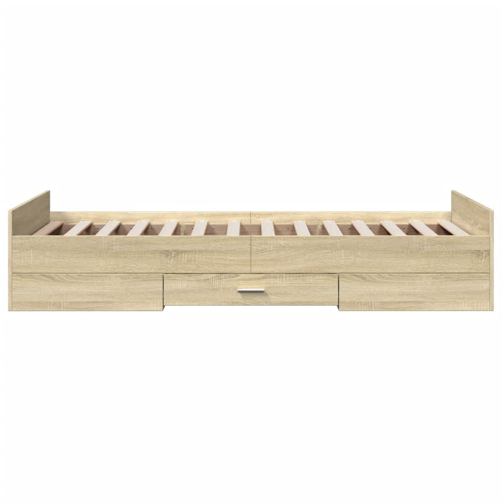 Sengeramme med skuffer sonoma eik 100x200 cm konstruert tre