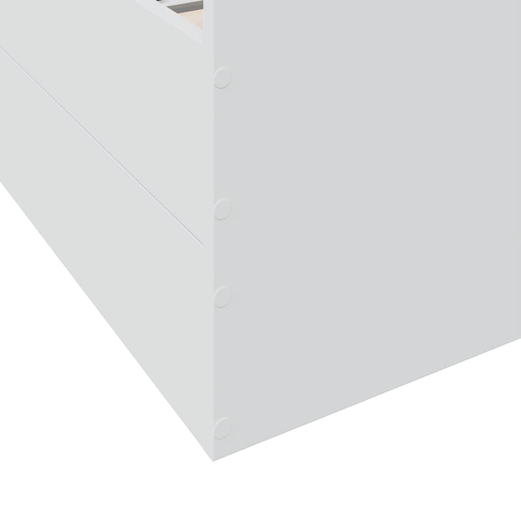 Sengeramme med skuffer hvit 75x190 cm konstruert tre