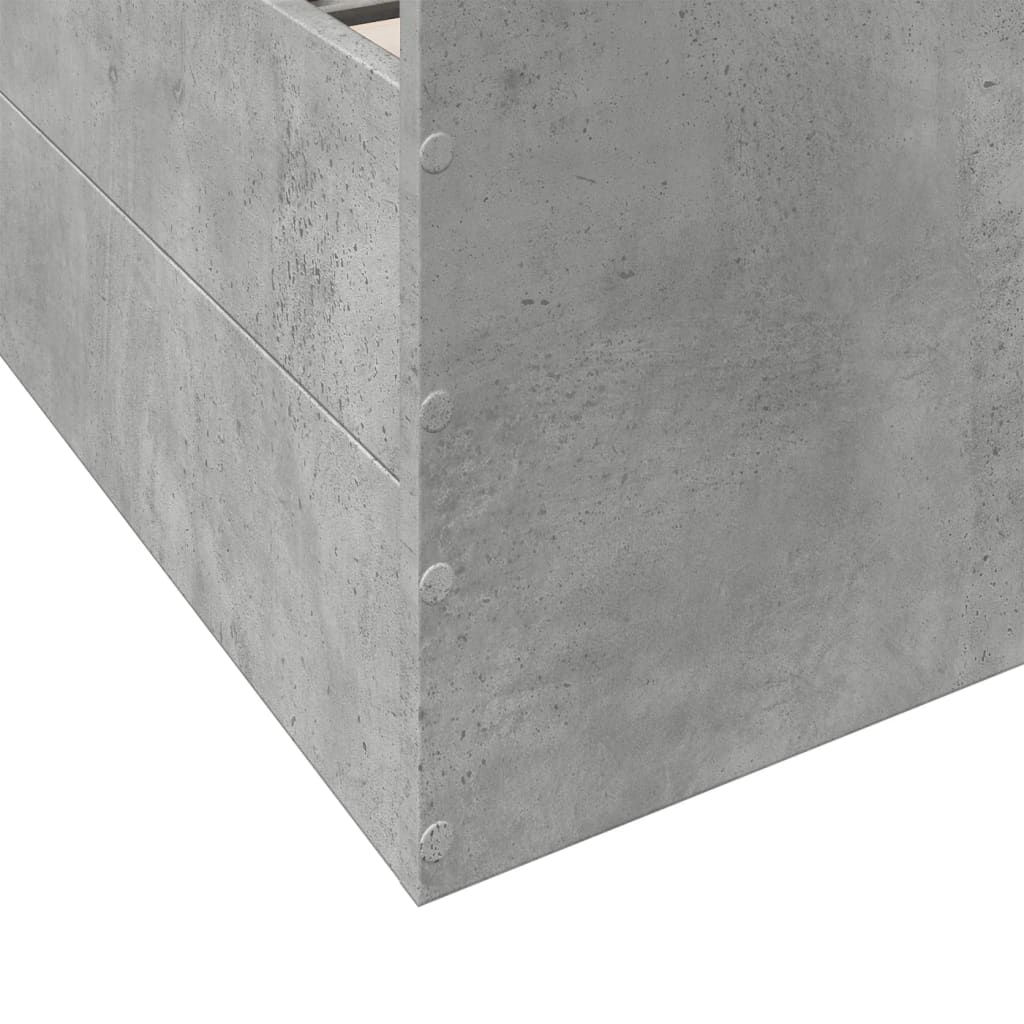 Sengeramme med skuffer betonggrå 75x190 cm konstruert tre