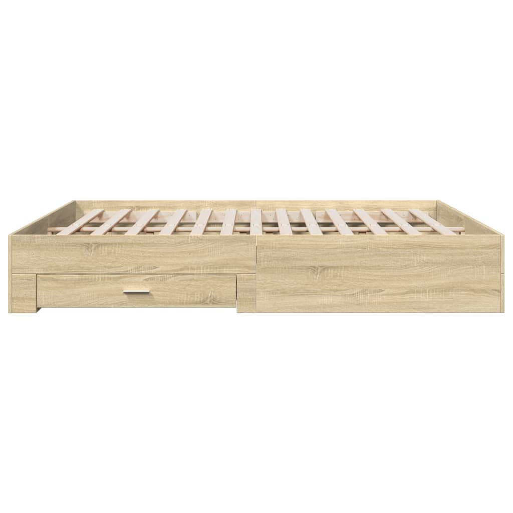Sengeramme med skuffer sonoma eik 180x200 cm konstruert tre