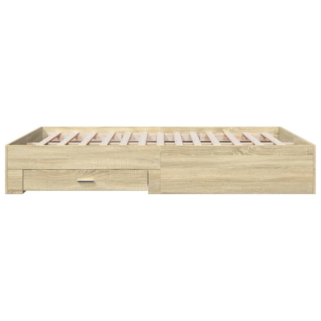 Sengeramme med skuffer sonoma eik 160x200 cm konstruert tre vidaXL