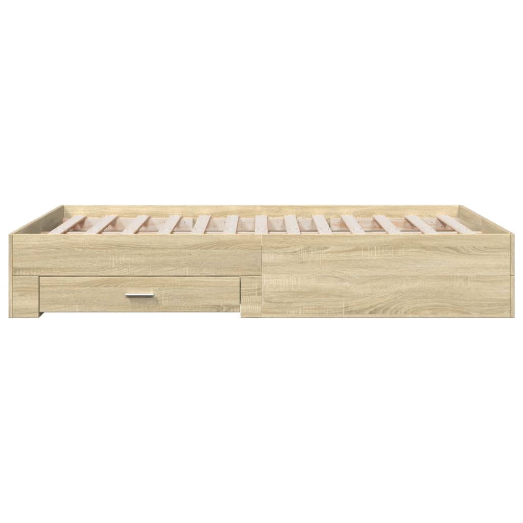 Sengeramme med skuffer sonoma eik 140x190 cm konstruert tre