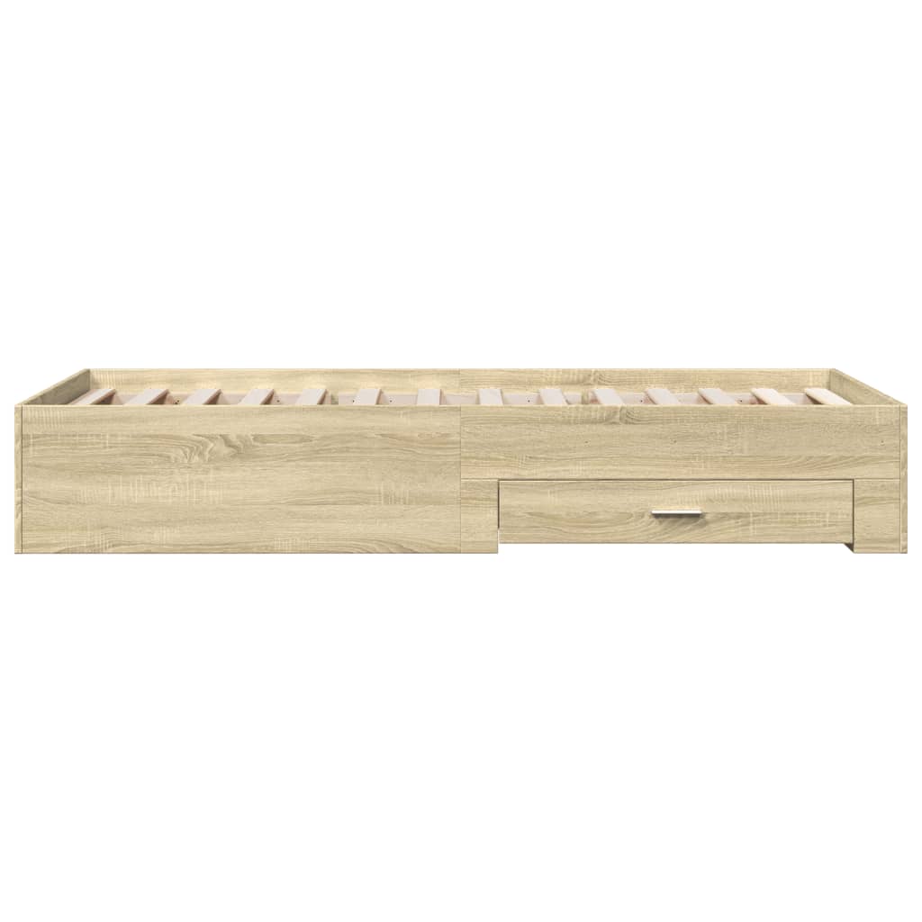 Sengeramme med skuffer sonoma eik 90x200 cm konstruert tre