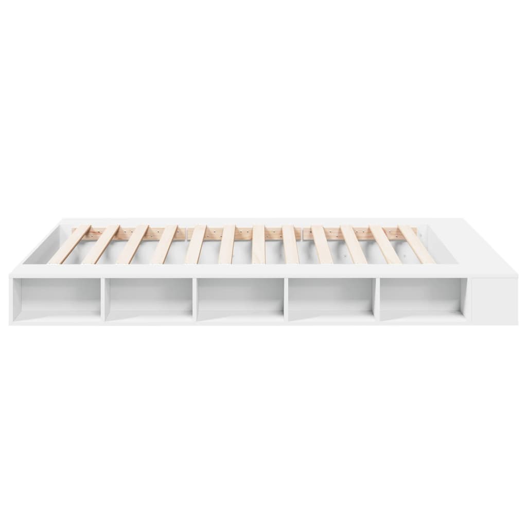 Sengeramme hvit 160x200 cm konstruert tre