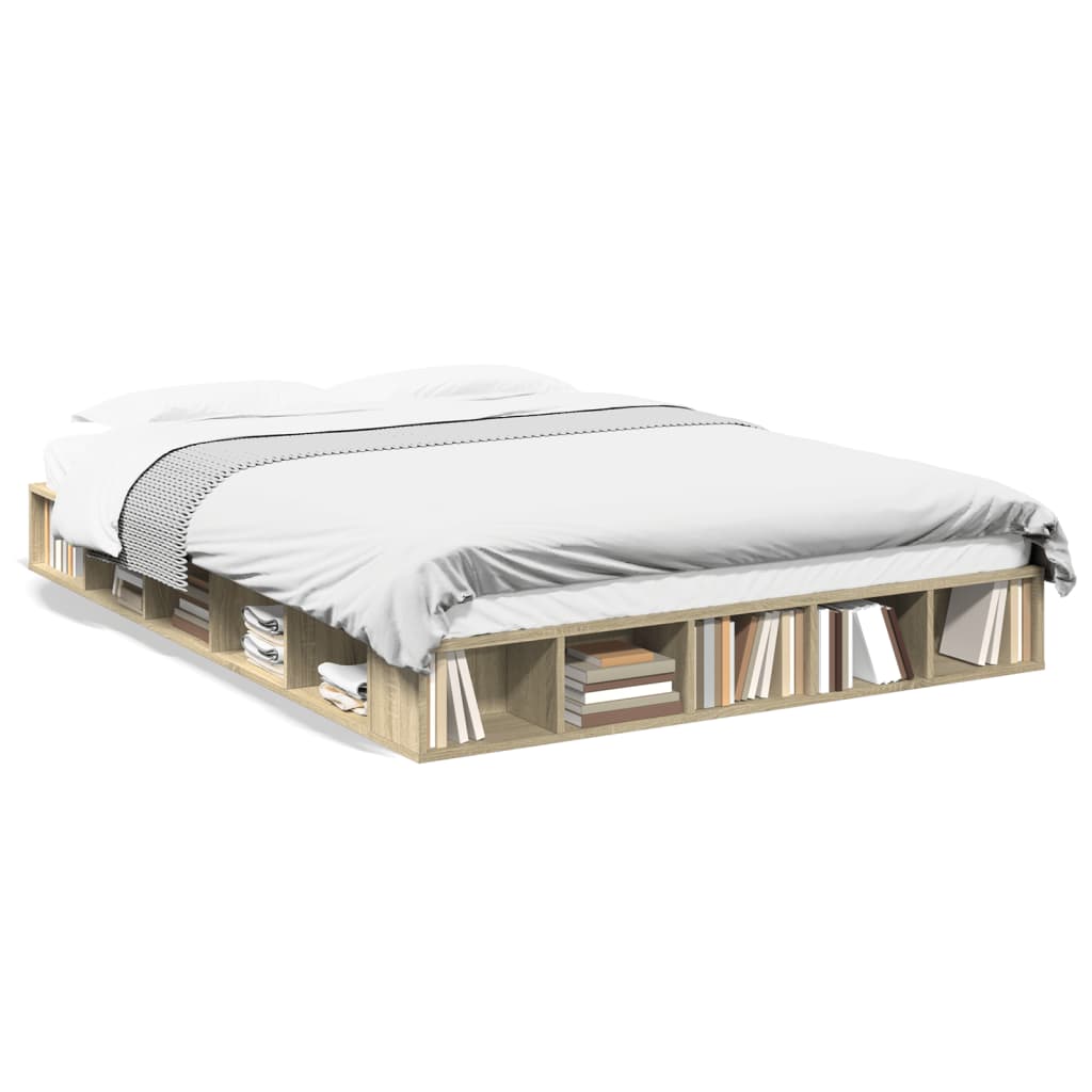 Sengeramme sonoma eik 160x200 cm konstruert tre