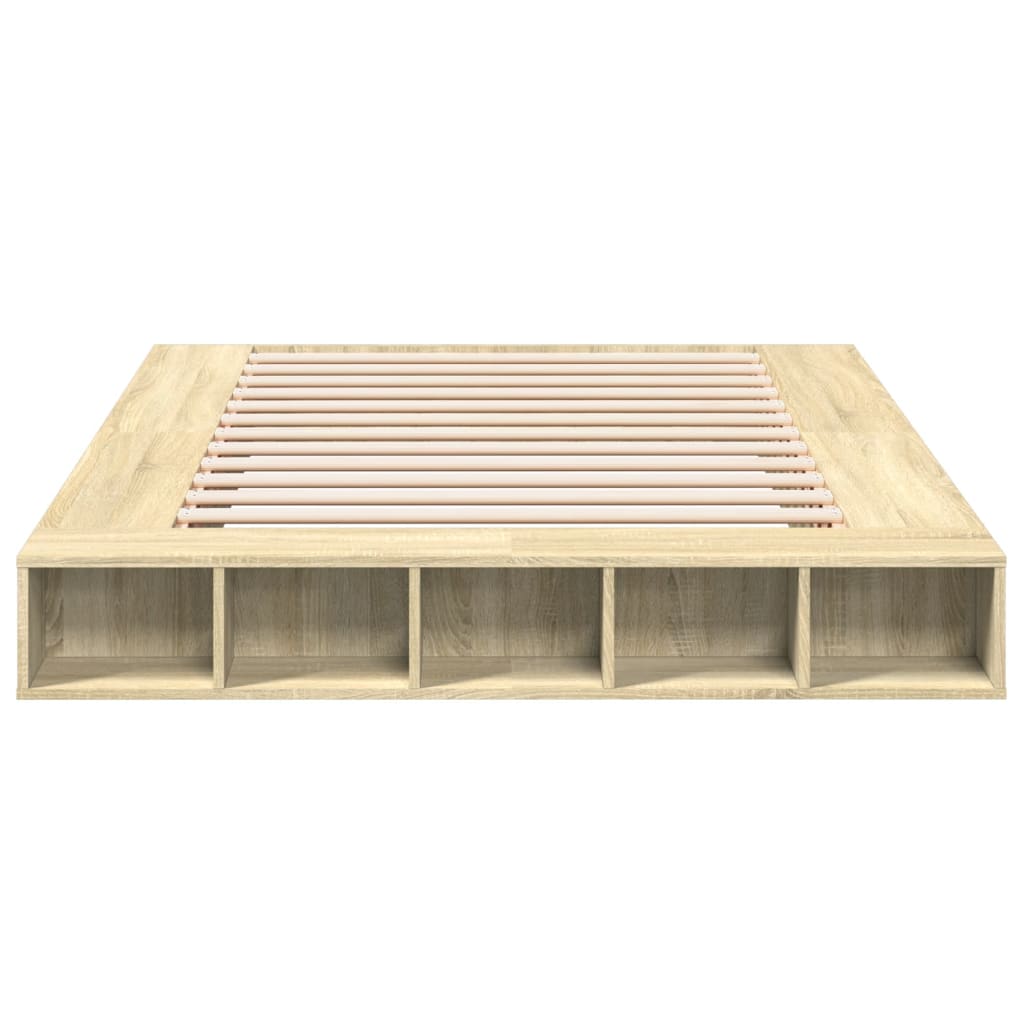 Sengeramme sonoma eik 140x200 cm konstruert tre